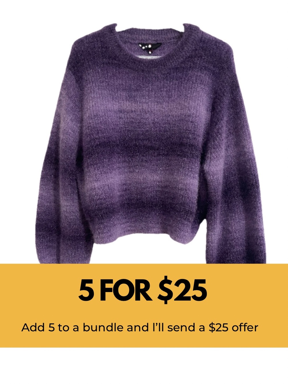Nobo Purple Gradient Crewneck Sweater - Women